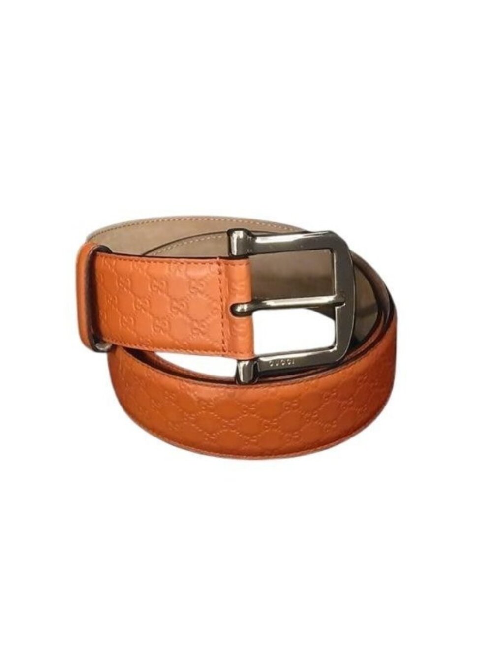 Gucci Belt Guccissima Orange Leather Gold